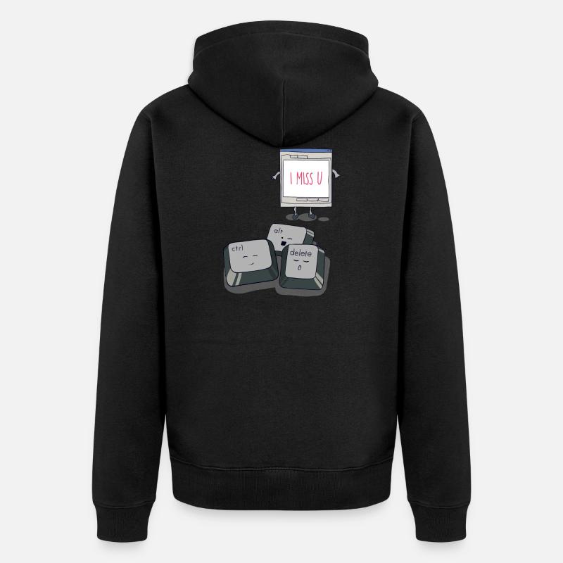 I miss T-shirt CAD Clavier - Veste à capuche bio Premium Unisexe - noir