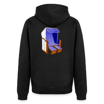 beach chair - Unisex Premium Organic Zip Hoodie - black - Back - Nico (187cm)