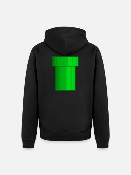 Röhre grün Pixel - Unisex Premium Bio Zip Hoodie - Schwarz