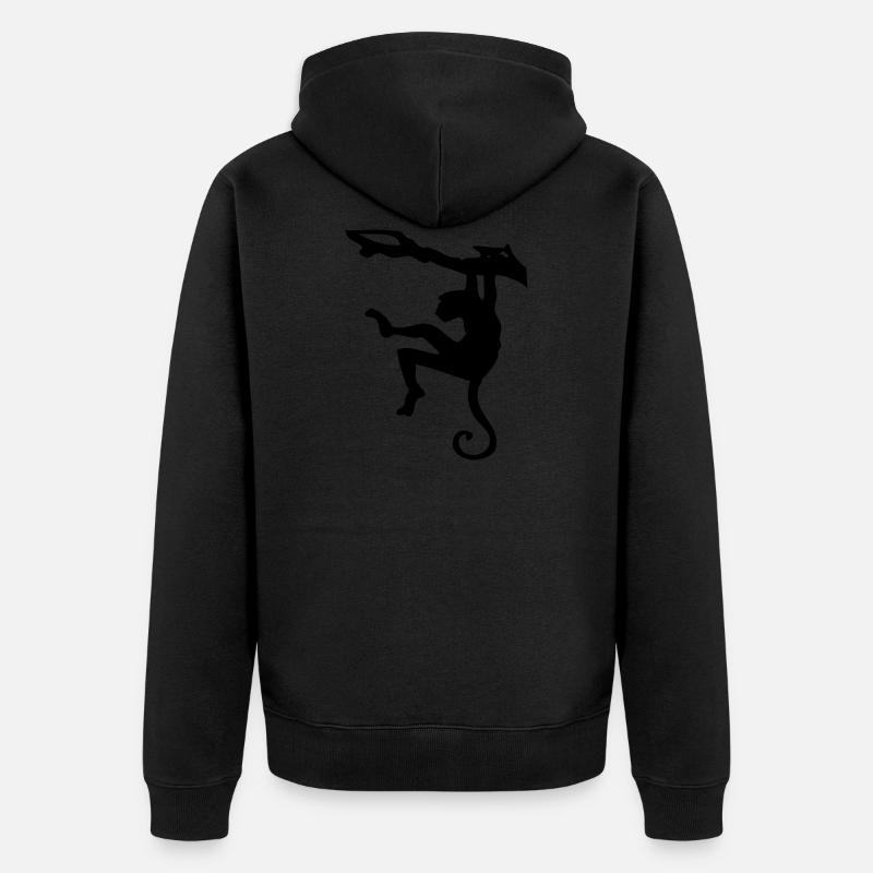 Silhouette Escalade Singe - Veste à capuche bio Premium Unisexe - noir