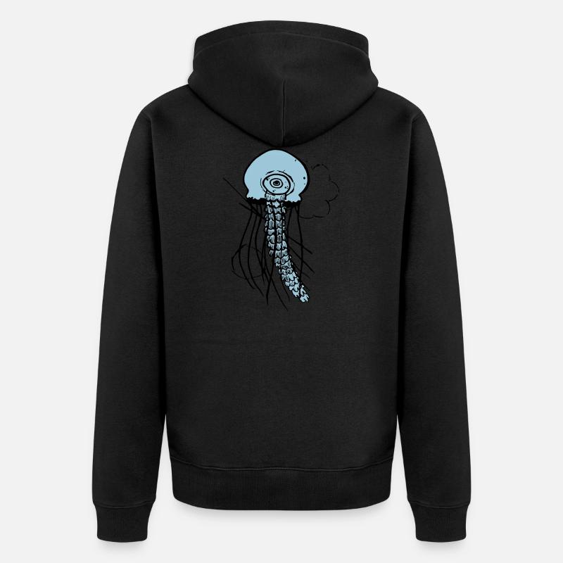 Qualle - Unisex Premium Bio Zip Hoodie - Schwarz