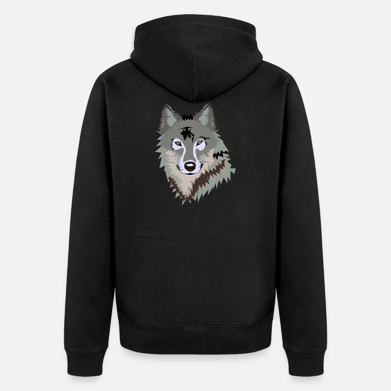loup - Veste à capuche bio Premium Unisexe - noir