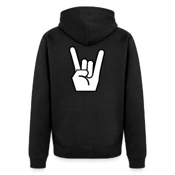 Rock & Roll - Unisex Premium Bio Zip Hoodie - Schwarz - Hinten - Nico (187cm)