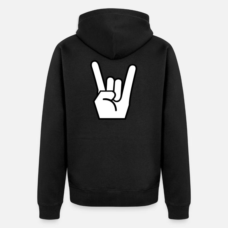 Rock & Roll - Unisex Premium Bio Zip Hoodie - Schwarz