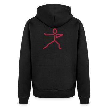 iYpsilon Karate 2 - Unisex Premium Bio Zip Hoodie - Schwarz - Hinten - Nico (187cm)