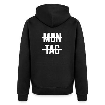 Monday - Unisex Premium Organic Zip Hoodie - black - Back - Nico (187cm)