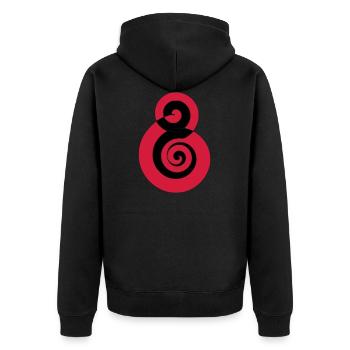 Spiral Black Soulfly - Unisex Premium Bio Zip Hoodie - Schwarz - Hinten - Nico (187cm)