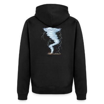 Weather Tornado Windhose Sturmjäger cool design - Unisex Premium Organic Zip Hoodie - black - Back - Nico (187cm)