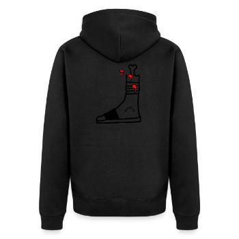Foot Slap - Unisex Premium Organic Zip Hoodie - black - Back - Nico (187cm)