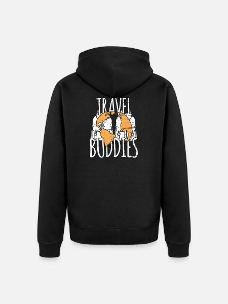 travel - Unisex Premium Organic Zip Hoodie - black