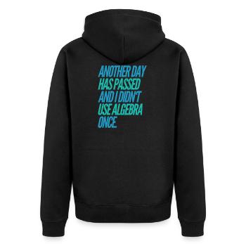 Lustiges T-Shirt - Unisex Premium Bio Zip Hoodie - Schwarz - Hinten - Nico (187cm)