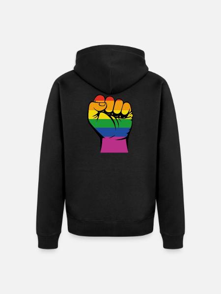 Faust im Regenbogendesign - Geschenk - Unisex Premium Bio Zip Hoodie - Schwarz