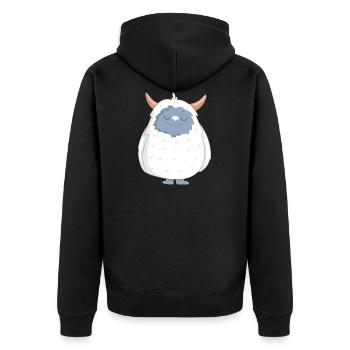 Yeti - Unisex Premium Bio Zip Hoodie - Schwarz - Hinten - Nico (187cm)