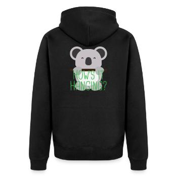 Koala 3 03 - Unisex Premium Organic Zip Hoodie - black - Back - Nico (187cm)