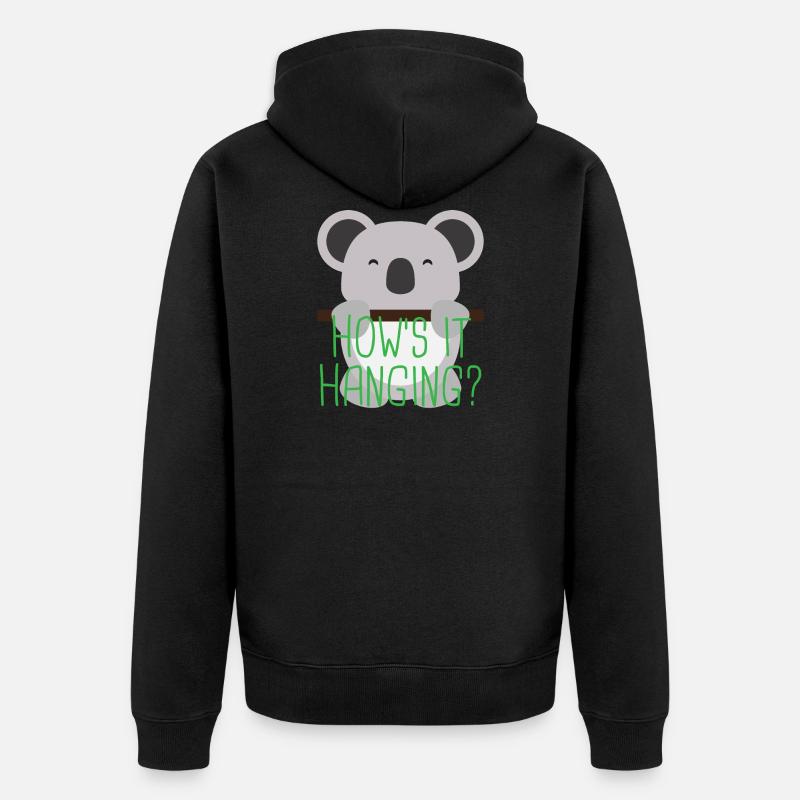 Koala 3 03 - Unisex Premium Bio Zip Hoodie - Schwarz