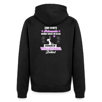 eine Echte Prinzessin kommt nicht im kleid sondern - Unisex Premium Bio Zip Hoodie - Schwarz - Hinten - Nico (187cm)