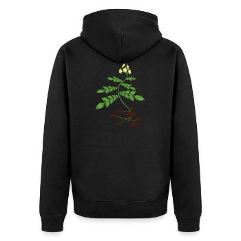Idée de cadeau de végétarien végétarien - Veste à capuche bio Premium Unisexe - noir - Dos - Nico (187cm)