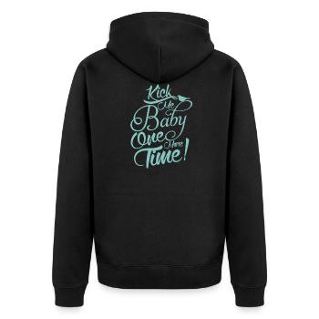 idée de cadeau naissance bébé enfant né naissance - Veste à capuche bio Premium Unisexe - noir - Dos - Nico (187cm)