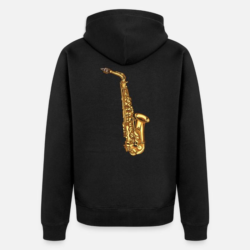 Saxophone saxophone - Veste à capuche bio Premium Unisexe - noir