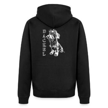 Dachshund the best dogs in the world Dachshund fever - Unisex Premium Organic Zip Hoodie - black - Back - Nico (187cm)