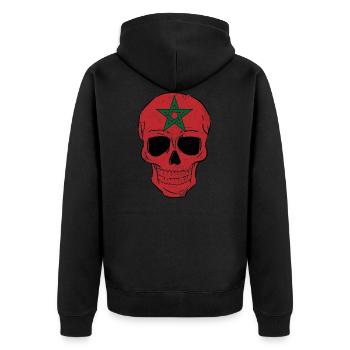 Morocco - Unisex Premium Organic Zip Hoodie - black - Back - Nico (187cm)