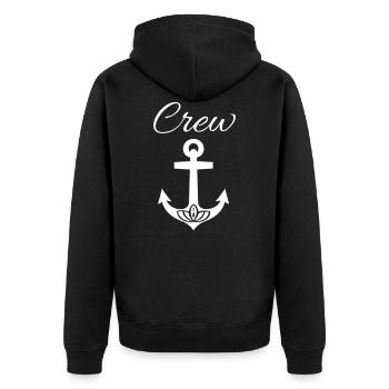 Crew Member - Team Logo - Unisex Premium Organic Zip Hoodie - black - Back - Nico (187cm)
