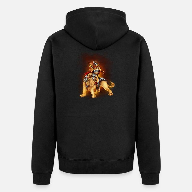 Löwenreiter - Unisex Premium Bio Zip Hoodie - Schwarz