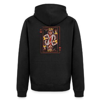 Herz König Poker Karte Halloween Kostüm cool - Unisex Premium Bio Zip Hoodie - Schwarz - Hinten - Nico (187cm)
