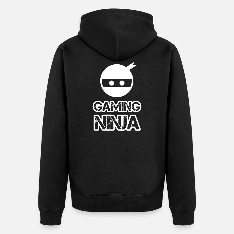 GAMING NINJA - Unisex Premium Bio Zip Hoodie - Schwarz