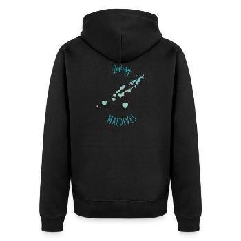 Maldives gift for Maldives vacationers - Unisex Premium Organic Zip Hoodie - black - Back - Nico (187cm)