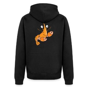 Funny Cute Lobster Marine Crustaceans - Unisex Premium Organic Zip Hoodie - black - Back - Nico (187cm)