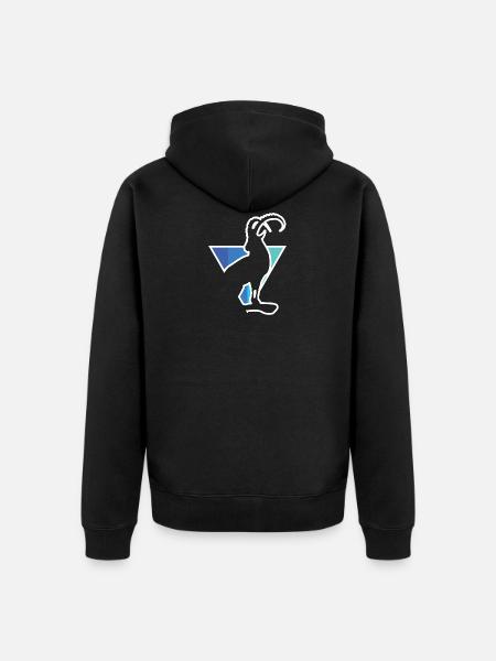 Steinbock Dreieck - Unisex Premium Bio Zip Hoodie - Schwarz