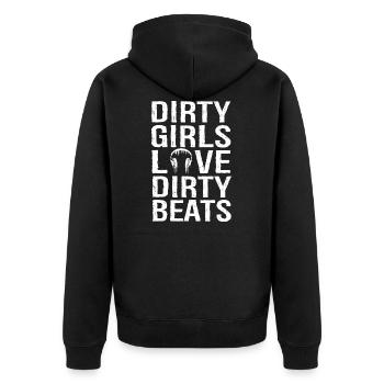 Hardstyle Gift - Unisex Premium Organic Zip Hoodie - black - Back - Nico (187cm)