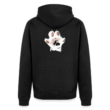 chat chat donne moi 5 - Veste à capuche bio Premium Unisexe - noir - Dos - Nico (187cm)