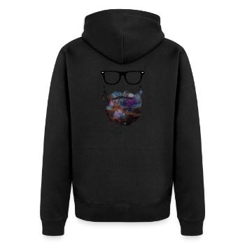 Barbe - barbe avec des lunettes - Veste à capuche bio Premium Unisexe - noir - Dos - Nico (187cm)