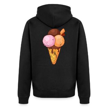 Retro vintage grunge style ice cream - Unisex Premium Organic Zip Hoodie - black - Back - Nico (187cm)