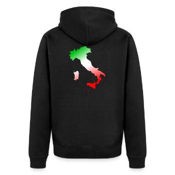 Italy Map Italian Flag - Unisex Premium Organic Zip Hoodie - black - Back - Nico (187cm)
