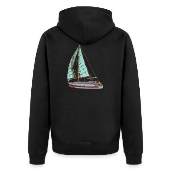 Voilier bateau bateau voilier voilier eau rosé cadeau - Veste à capuche bio Premium Unisexe - noir - Dos - Nico (187cm)
