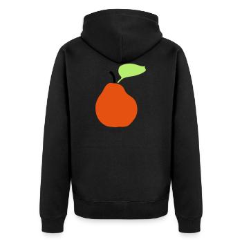 pear fruit - Unisex Premium Organic Zip Hoodie - black - Back - Nico (187cm)