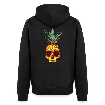 Ananas tête de mort - Veste à capuche bio Premium Unisexe - noir - Dos - Nico (187cm)