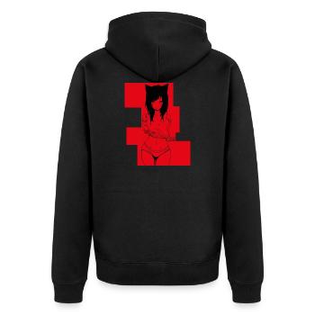Manga anime - Unisex Premium Organic Zip Hoodie - black - Back - Nico (187cm)