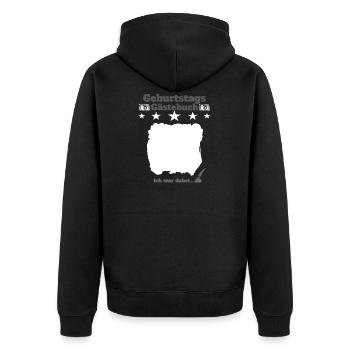Geburtstags Gästebuch Wunschbuch Geburtstagsfeier - Unisex Premium Bio Zip Hoodie - Schwarz - Hinten - Nico (187cm)
