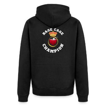 Rage Cage Champion - Unisex Premium Organic Zip Hoodie - black - Back - Nico (187cm)