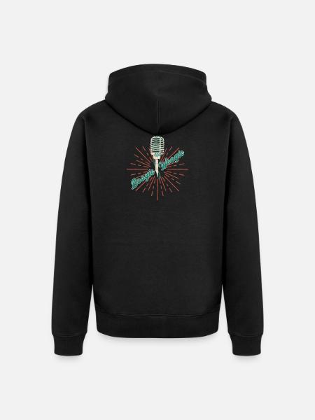 Boogie Woogie vintage microphone gift - Unisex Premium Organic Zip Hoodie - black