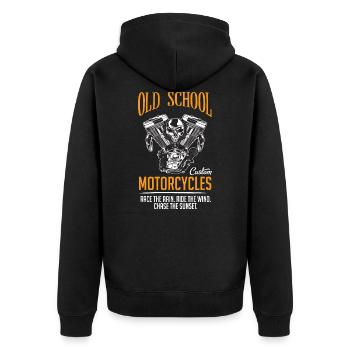 Motorcycle chopper biker gift hobby - Unisex Premium Organic Zip Hoodie - black - Back - Nico (187cm)