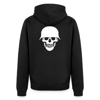 Casque de crâne / perles de crâne - Veste à capuche bio Premium Unisexe - noir - Dos - Nico (187cm)