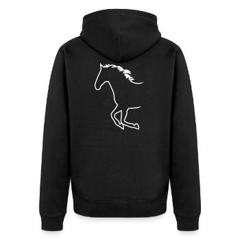 Cheval Galopp Silhouette - Veste à capuche bio Premium Unisexe - noir - Dos - Nico (187cm)