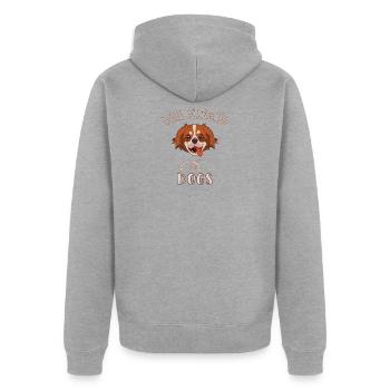 Facilement distrait par les chiens - Veste à capuche bio Premium Unisexe - gris chiné - Dos - Nico (187cm)