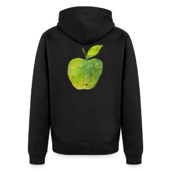 Green apple painted green watercolor watercolor - Unisex Premium Organic Zip Hoodie - black - Back - Nico (187cm)