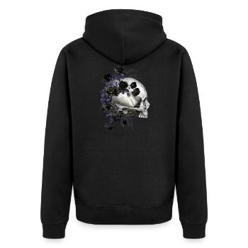 Nuit fleur goth goth goth mort mort skull punk - Veste à capuche bio Premium Unisexe - noir - Dos - Nico (187cm)